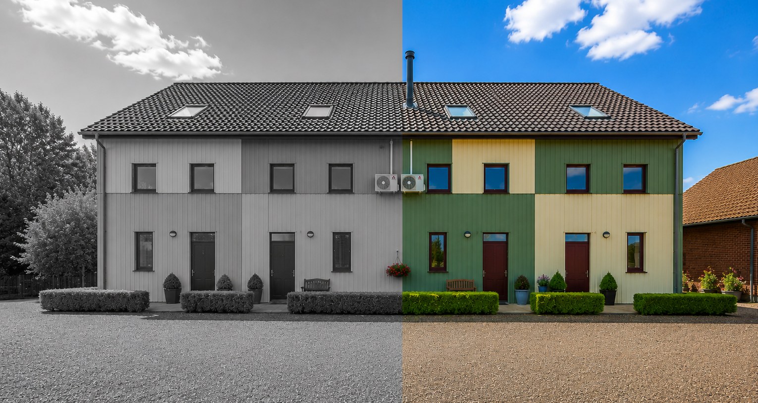 Huis 1 en Huis 2 naast elkaar